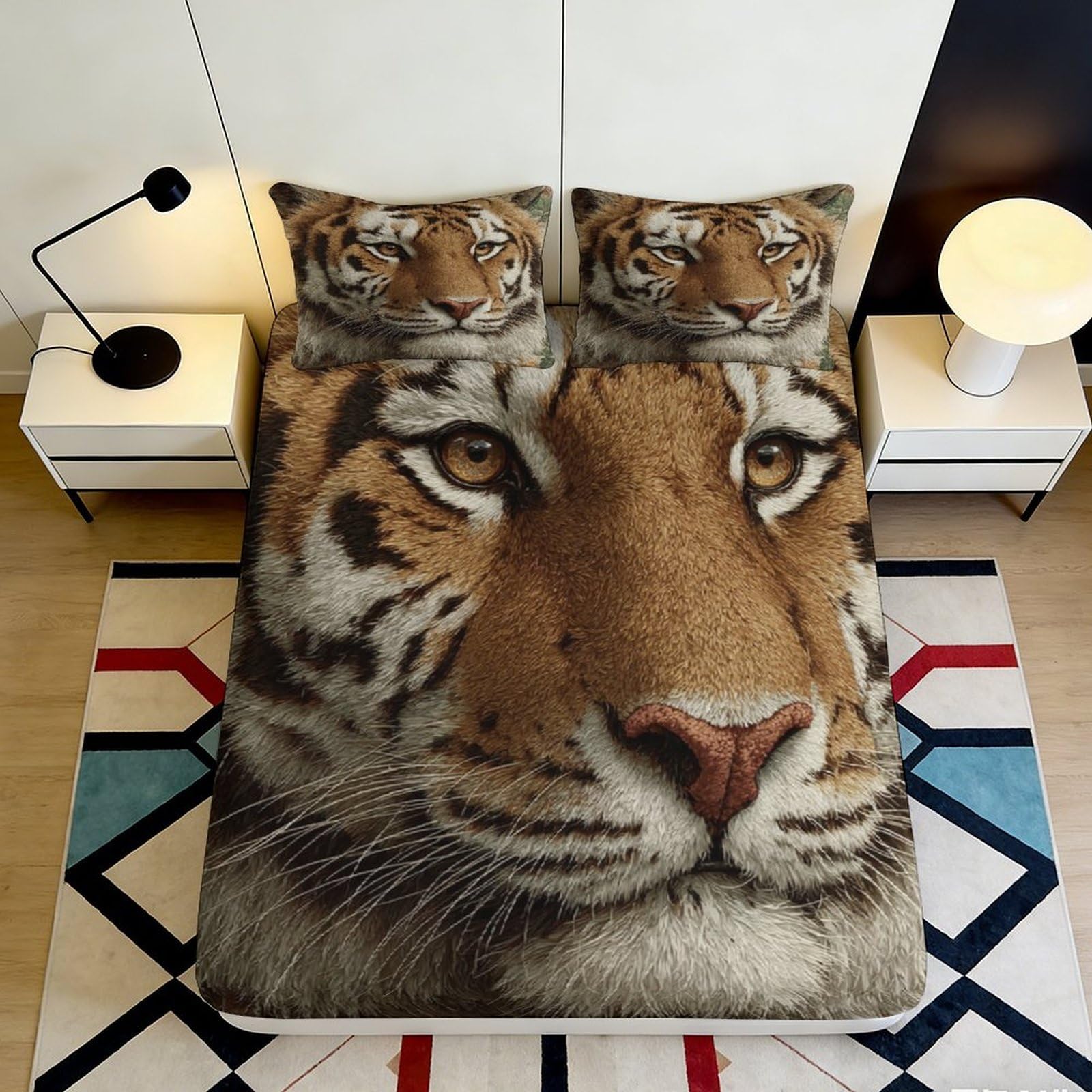3D Printed London Landscape Fitted Sheet Microfiber Deep Pocket Non-Slip Bedroom Bedding UK Scene Mattress Fitted Cover Washable 140x200x25cm