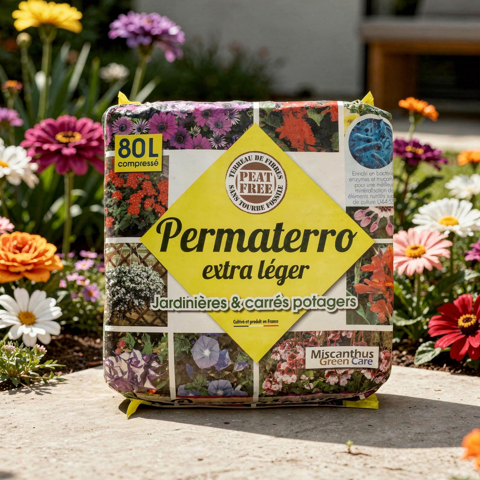 PERMATERRO® – Extra LÉGER – Terreau Universel pour Jardinières et Carrés Potagers – 80L