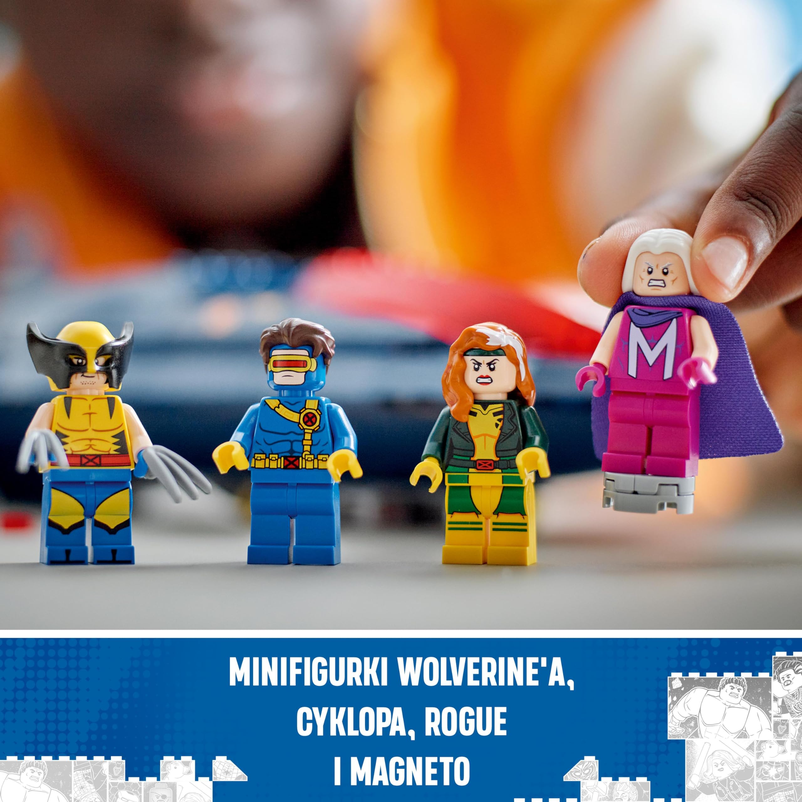 LEGO Marvel Odrzutowiec X-Menów, Model Samolotu do Zbudowania, Zabawka Konstrukcyjna z Minifigurkami Superbohaterów Wolverin, Cyklop, Rogue i Magneto, Prezent dla 8-latka, Chłopca i Dziewczynki, 76281