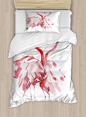 Miniatura 81 de Ambesonne Juego de funda de edredón color menta, líneas onduladas horizontales a rayas blancas abstractas de tonos suaves, exhibición de arte