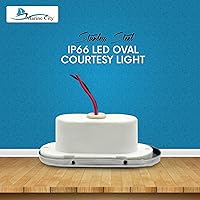 Vista 2 de MARINE CITY Luz de cortesía ovalada LED IP66, 24V 1.5W, acero inoxidable 304, impermeable, blanco suave