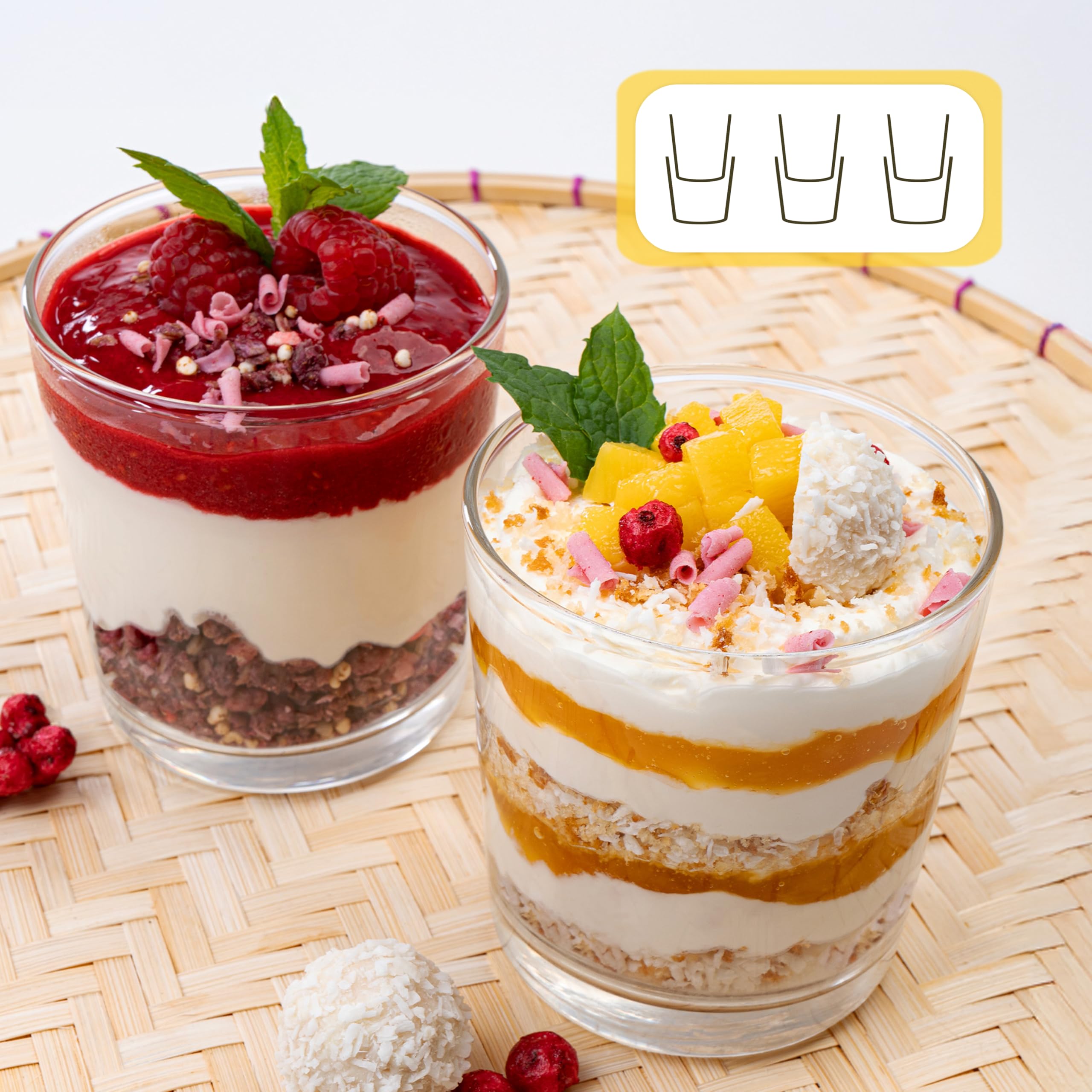 KONZEPT Set di Bicchieri da Dessert in Vetro da 300 ml, Ideali per Gelato o Yogurt