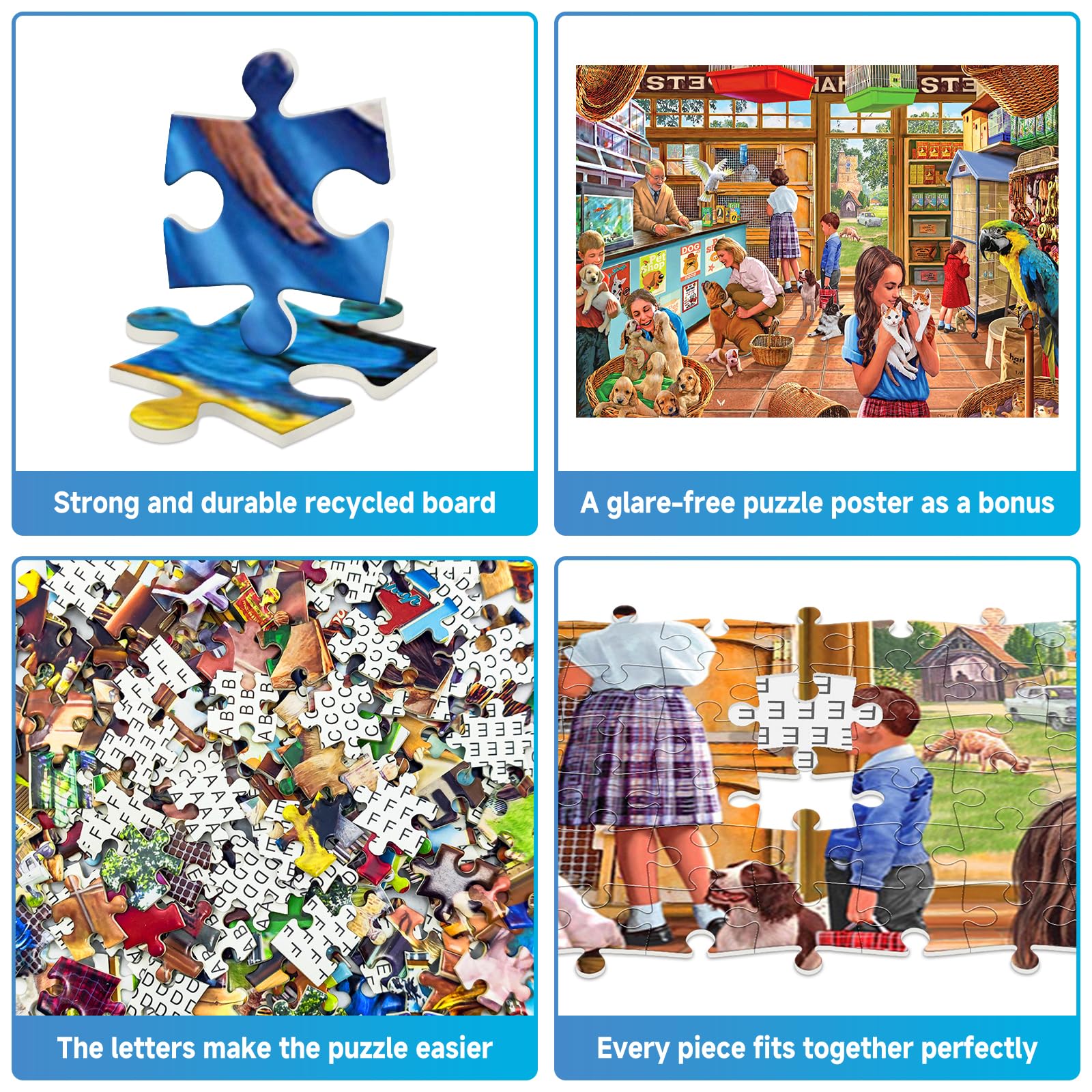 Puzzle 500 Pieces for Adults Dogs Jigsaw Puzzles 500 Pieces for Adults 500 Piece Jigsaw Puzzles for Adult Dog 500 Piece Puzzle Pet Shop Educational Games-Home Decoration Puzzel for Adult Teens Seniors - Image 4