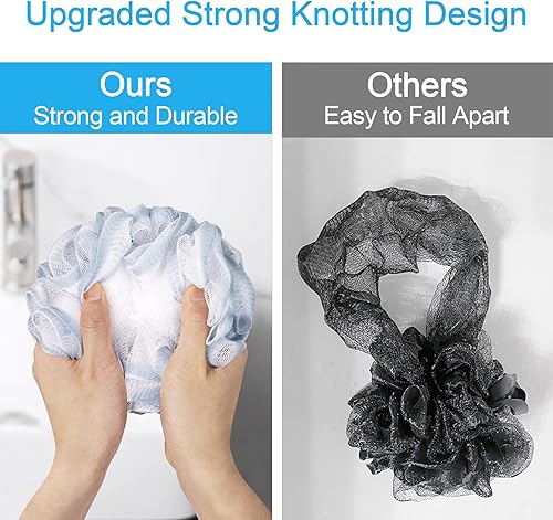 Miniatura 4 de AmazerBath Esponja de lufa de 2.12 ozpieza, esponja de baño exfoliante para el cuerpo, juego de 4 lufas, cuarteto de algodón de azúcar