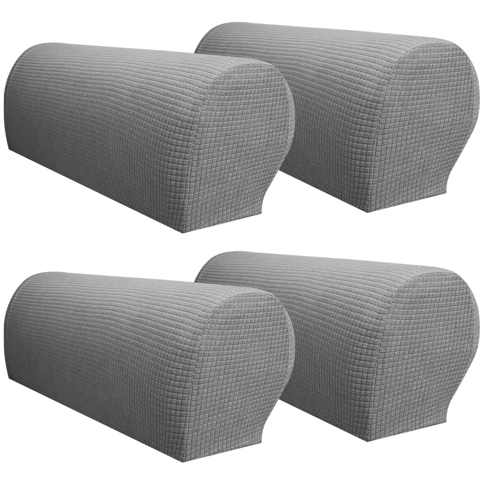 SFOIKVG Arm Covers 4PCS Stretch Armrest Covers Set Chair Sofa Arm Protectors Armchair Solid Couch Cover Removable Elastic for Sofa Chair(Light grey)