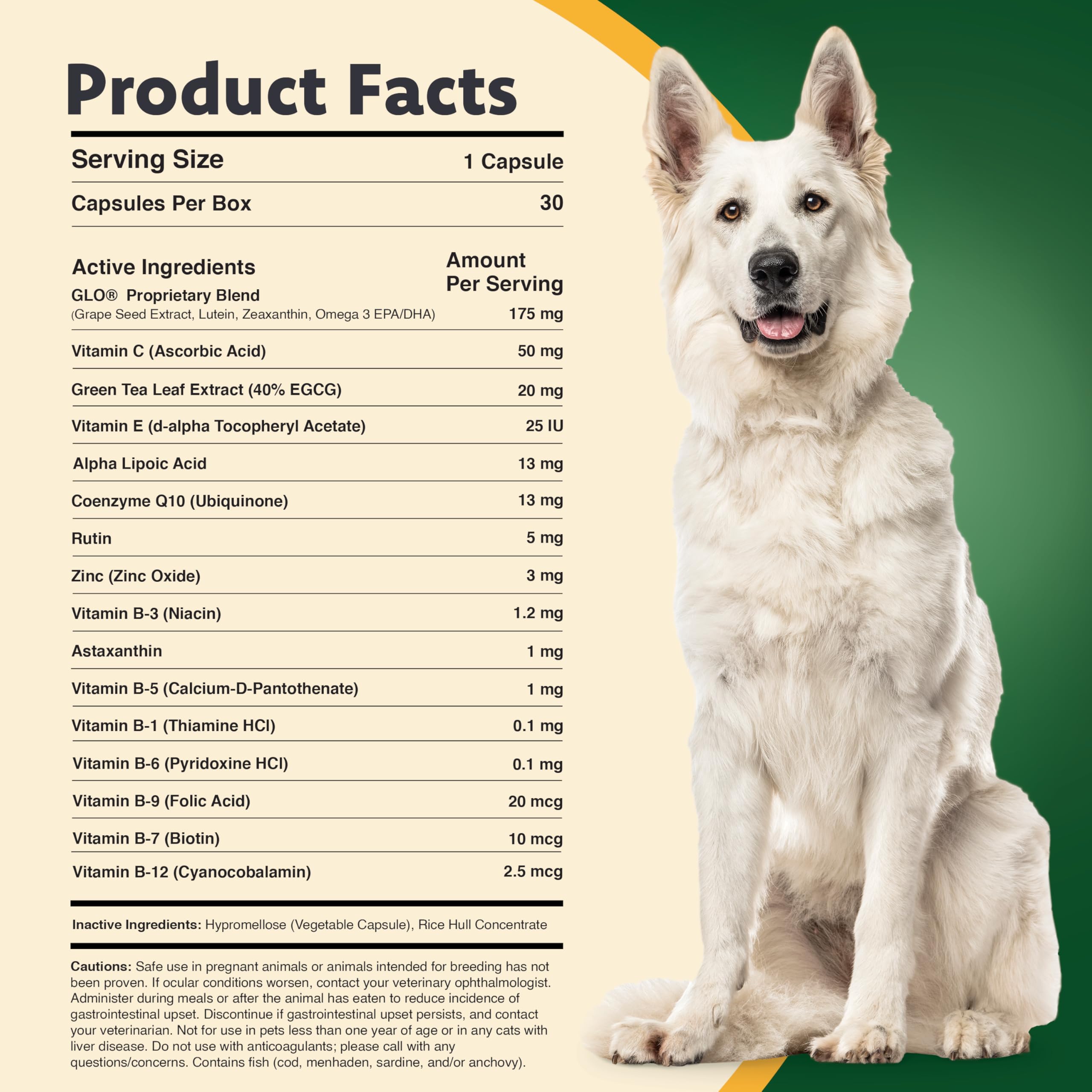 Ocu-GLO pb per i Piccoli Cani e Gatti Vision supplemento - Supporto Eye for Dogs Facile da amministrare w/luteina, Omega-3 acidi Grassi e antiossidanti Aggiungere Direttamente al Cibo