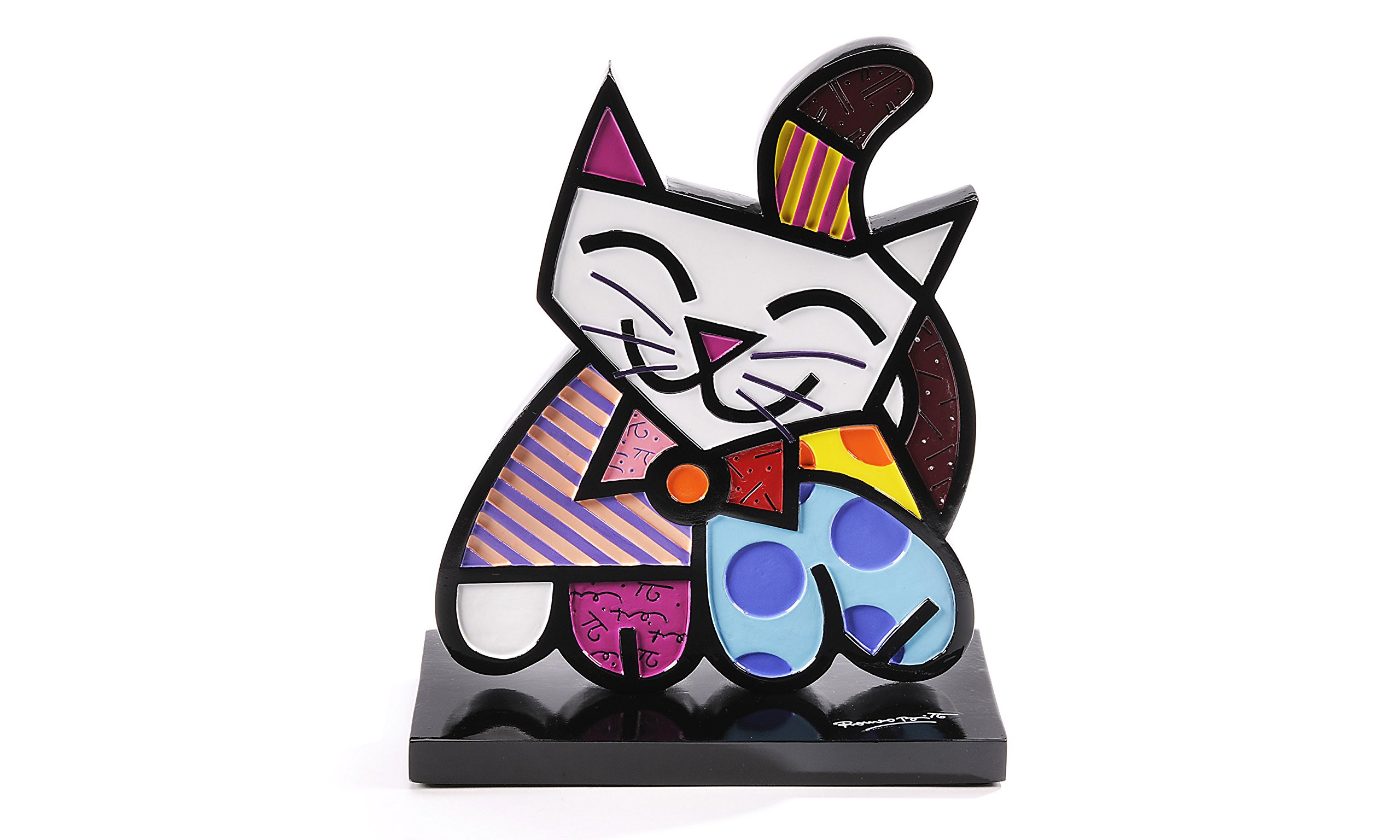 BRITTO カラフルな猫の置物 Amazon.co.jp: Romero Britto 2-D 猫 置物 テーブル装飾