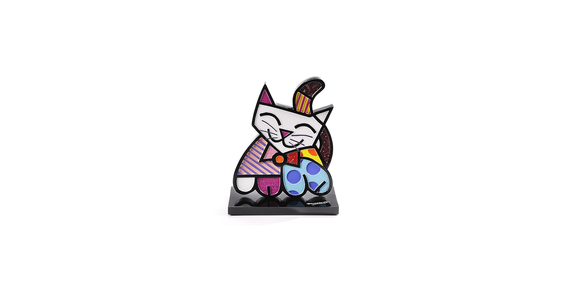 Amazon.co.jp: Romero Britto 2-D 猫 置物 テーブル装飾 : ホーム