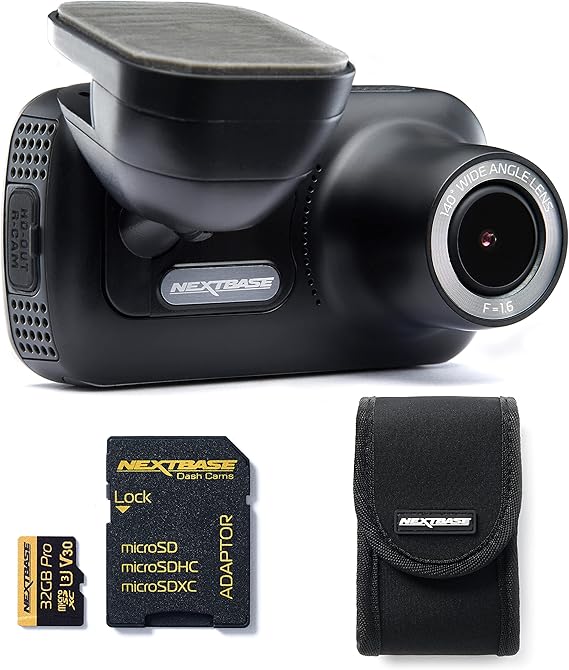 Nextbase 322GW Dash Cam, Nextbase 32GB Micro SD Card & Case Bundle