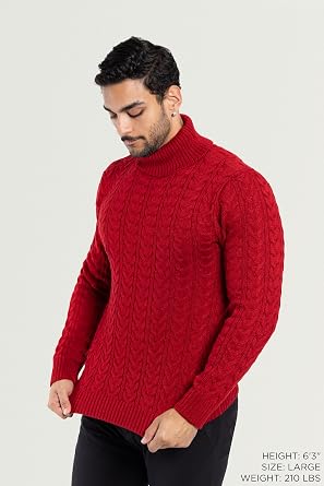 X RAY Mens Turtleneck, Soft Slim Fit Pullover Top, Basic Turtle Neck Sweater for Men