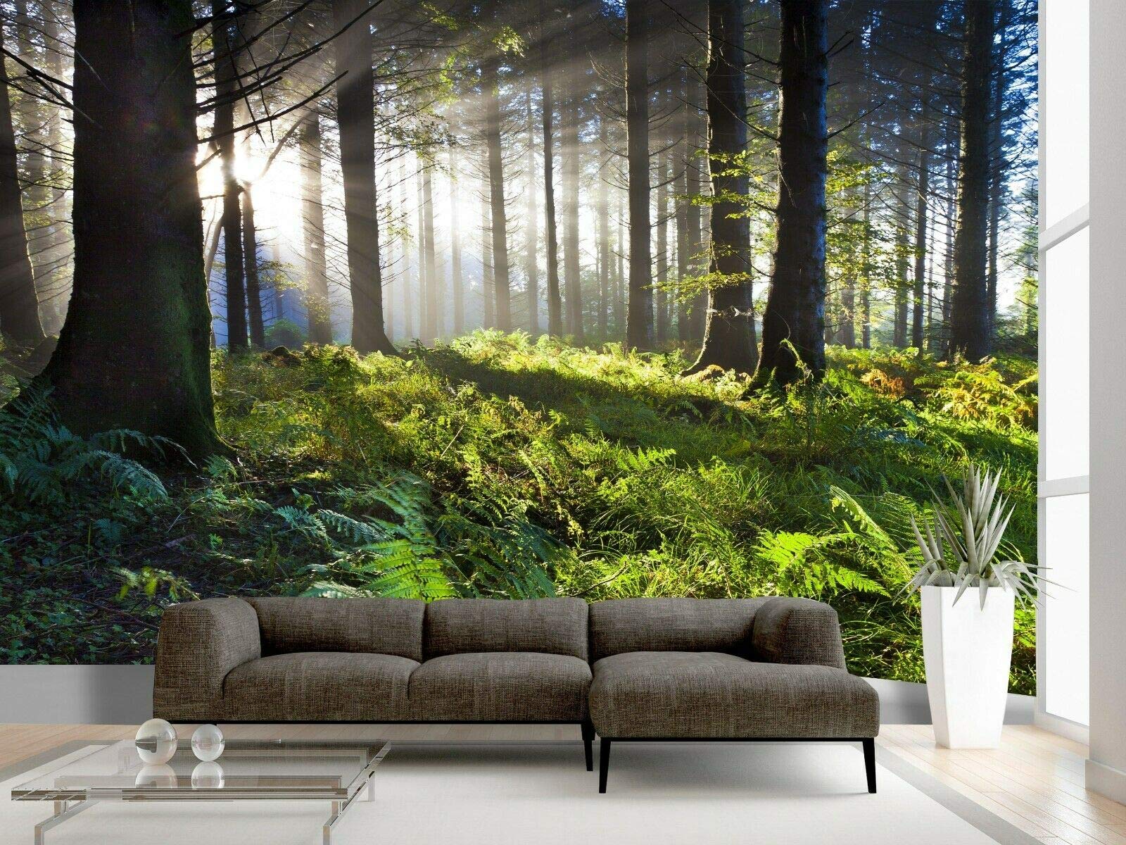 amazingsticker Tree Forest Photo Mountain Wallpaper Mural Summer Home DIY Decoration Wall Covering Wall Decoration 390x260cm