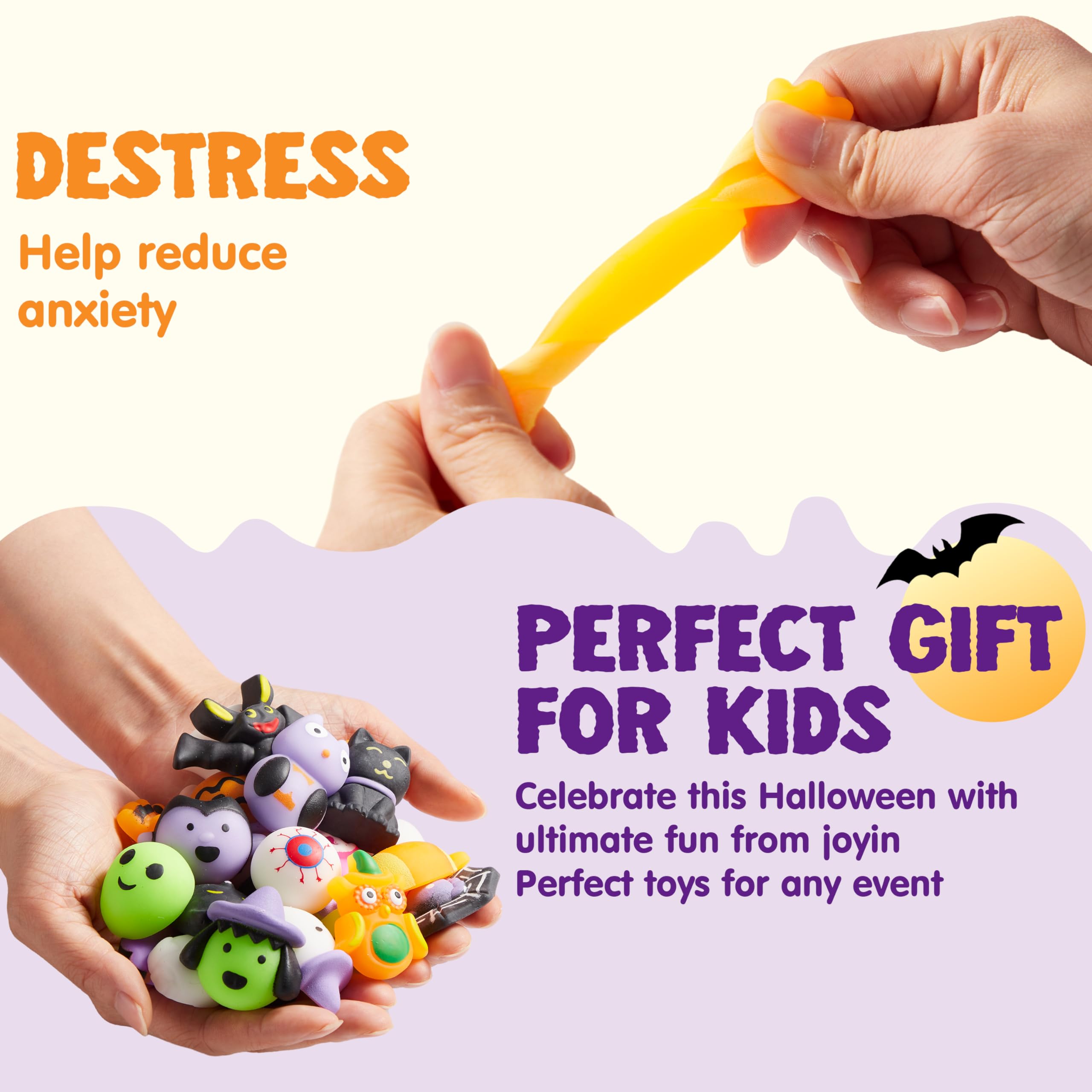36 Piezas Mochi Squishy De Halloween En Bolsas Sorpresa - 12 Diseños Diferentes (calabaza, Fantasma, Bruja...), Juguetes Antiestrés Para Niños
