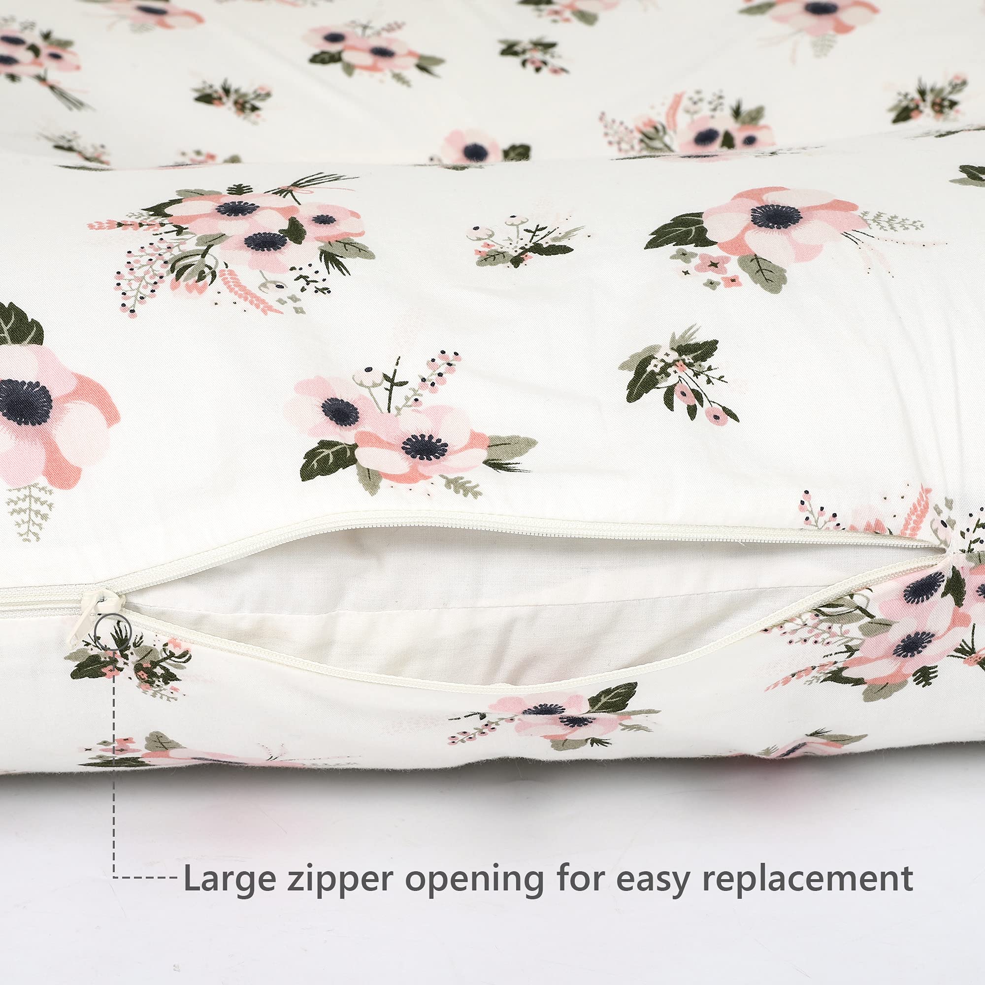 TILLYOU Pregnancy Pillow Cover - Cooling, Breathable Cover For U-Shaped Full Body Maternity Pillow (55"x31")