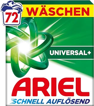Ariel s Quick Dissolving Detergent for Full Detergent Universal, 72, 72 Washes, Universal, Stain Removal Ability in 1 Wash, Instant Operation, Even in Cold Water