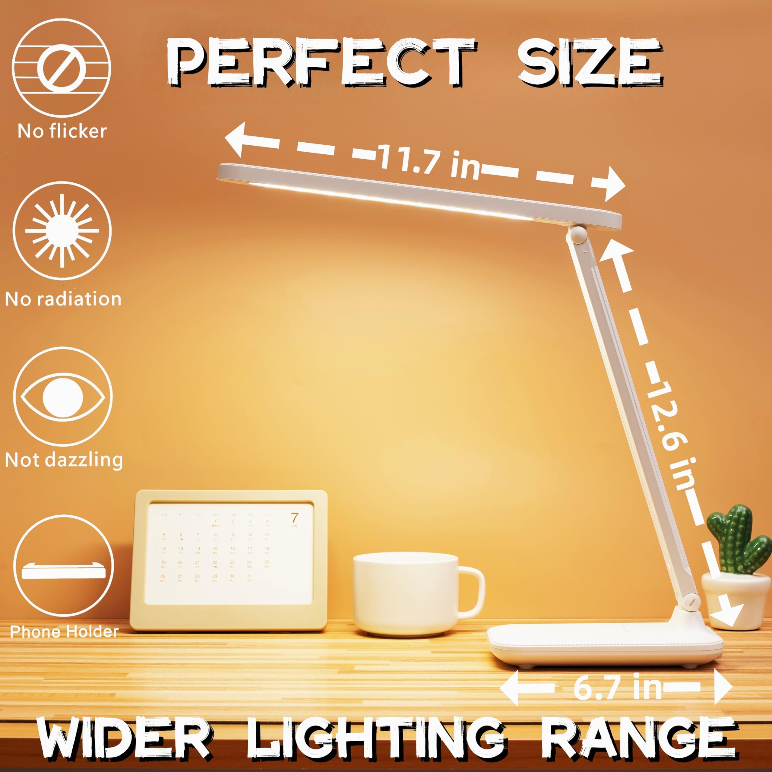 Lampada da scrivania a LED, lampada da scrivania dimmerabile, lampada da lettura, 3 modalità di illuminazione, protezione per gli occhi, lampada da scrivania, accessori da scrivania, lampada da studio