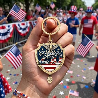 USA 250 Anniversary Keychain Patriotic America 250 Merchandise 250th Freedom Key Ring Souvenir
