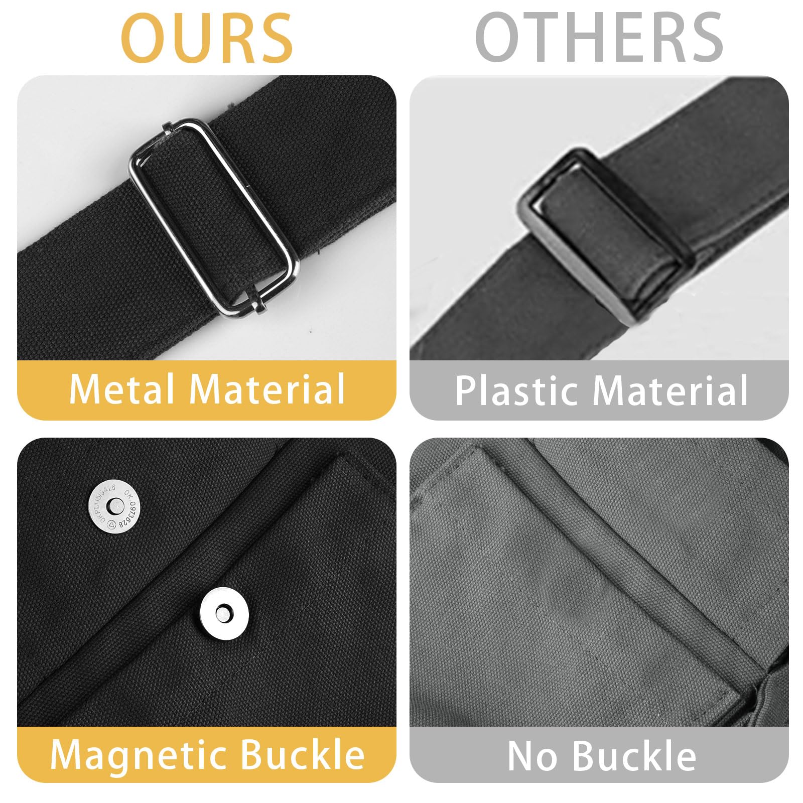 Bolsa Bandolera Mujer, Bolsa Cruzada de Tela para Hombre y Mujer, Viajar y Trabajar