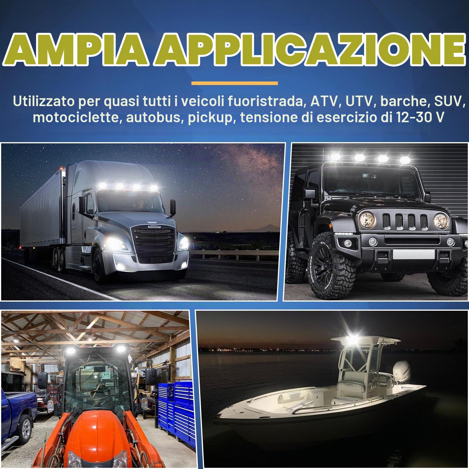 SKYWORLD 4 Pcs Ovale Faro da Lavoro Led, 5.5 Pollici 14 cm 20W | Spot Flood Luci di Lavoro 12V 24V, Fari di Profondità per Auto Off Road Fuoristrada Trattore Escavatore Camion SUV ATV 4x4
