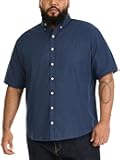 Big and Tall Wrinkle Free Short Sleeve Button Down Shirt, No-Tuck Length, Comfortable Stretch Fabric