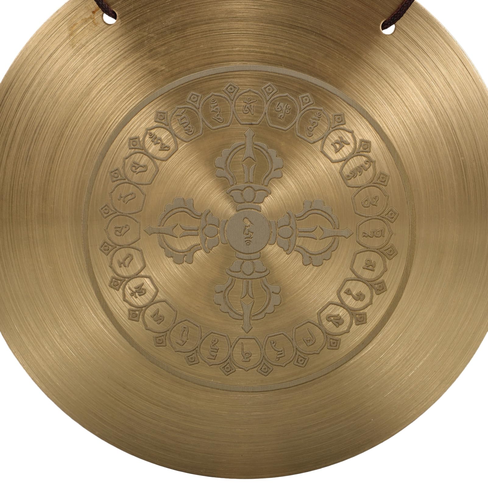VALICLUD Campana Gong de Escritorio Feng Shui de Latón Gran Gong Vajra Decoración Zen Hogar Meditación Amuleto Buena Suerte Adorno Oficina con Soporte y Mazo