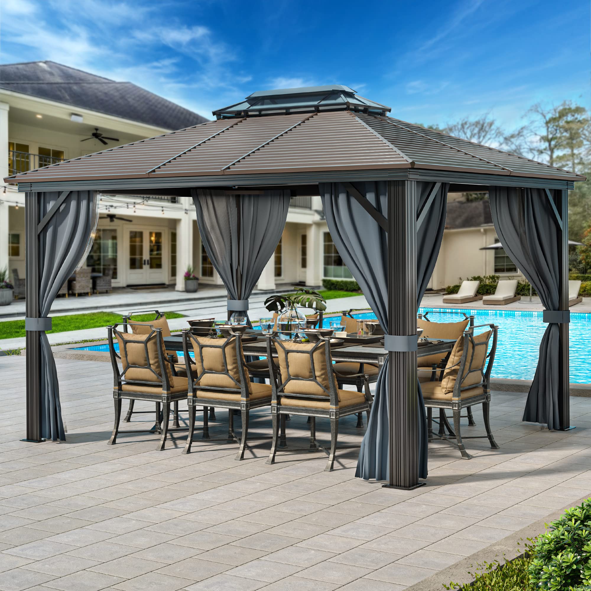 Buy YITAHOME 10x12 ft Combined of Galvanized Iron and Polycarbonate