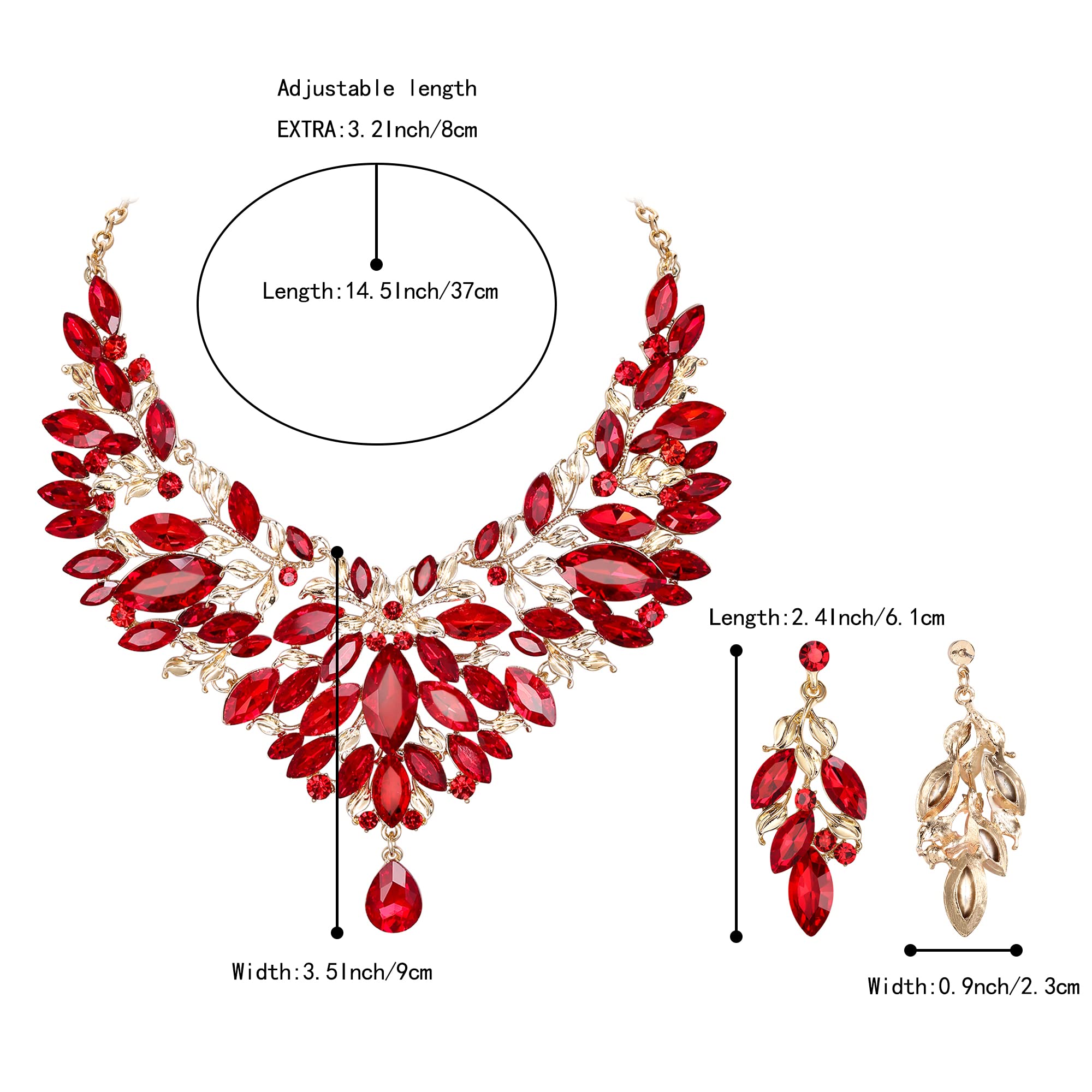 Parure Bijoux Femme Mariage Mariée Cristal Strass Aile Collier et Boucles d'Oreilles Pendantes Fête Clair Ton d'argent