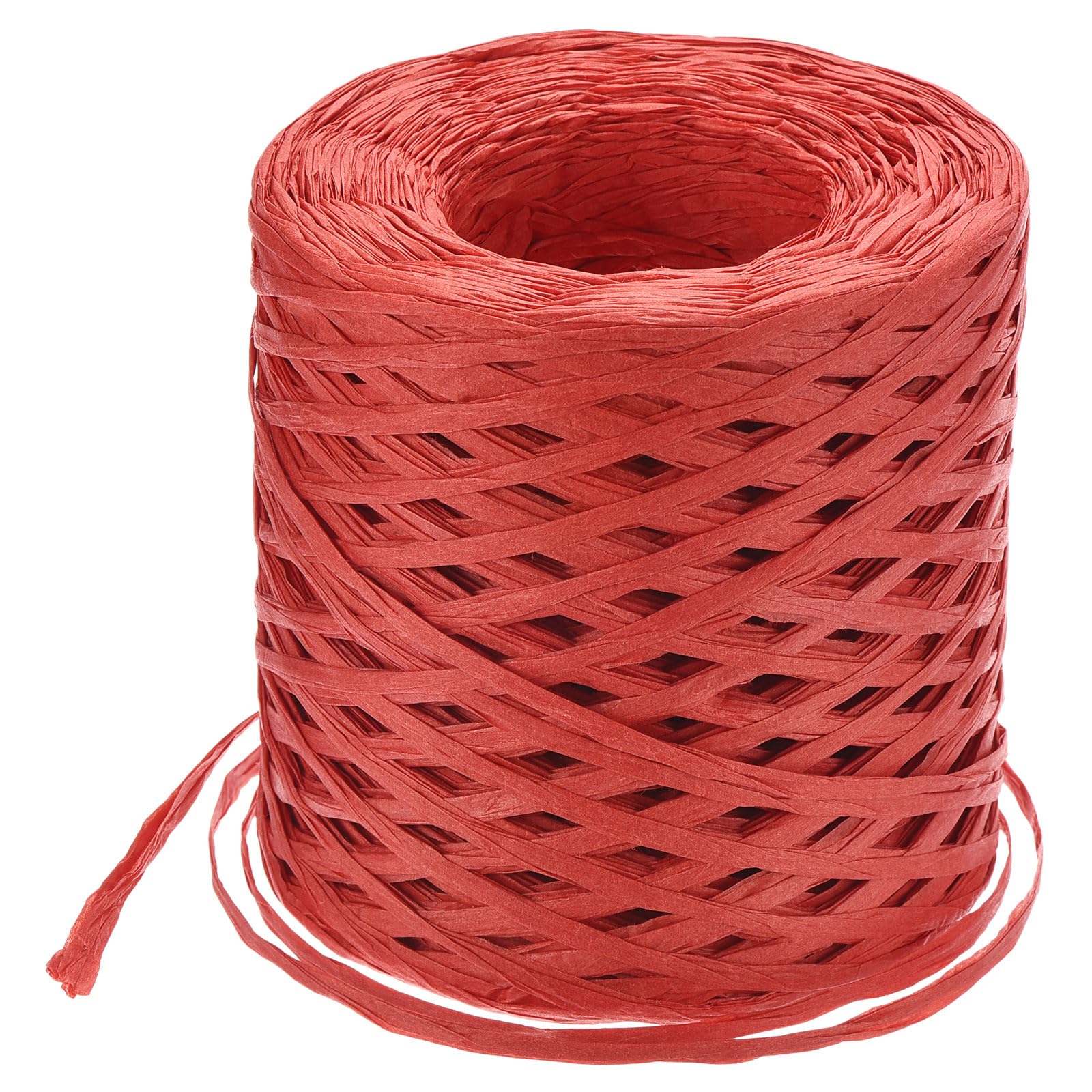 sourcing map Raffia Paper Craft Ribbon, 1/4 Inch 218 Yards Raffia Twine String Packing Paper Twine for Christmas Wrapping DIY Craft, Red