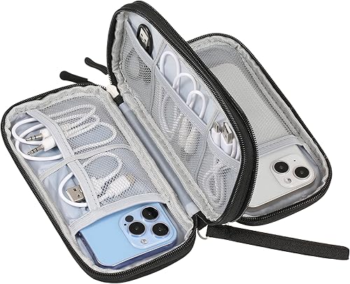 Miniatura 3 de Yiasangly Bolsa organizadora electrónica, bolsa de almacenamiento de cables de viaje portátil impermeable, funda de almacenamiento de cable