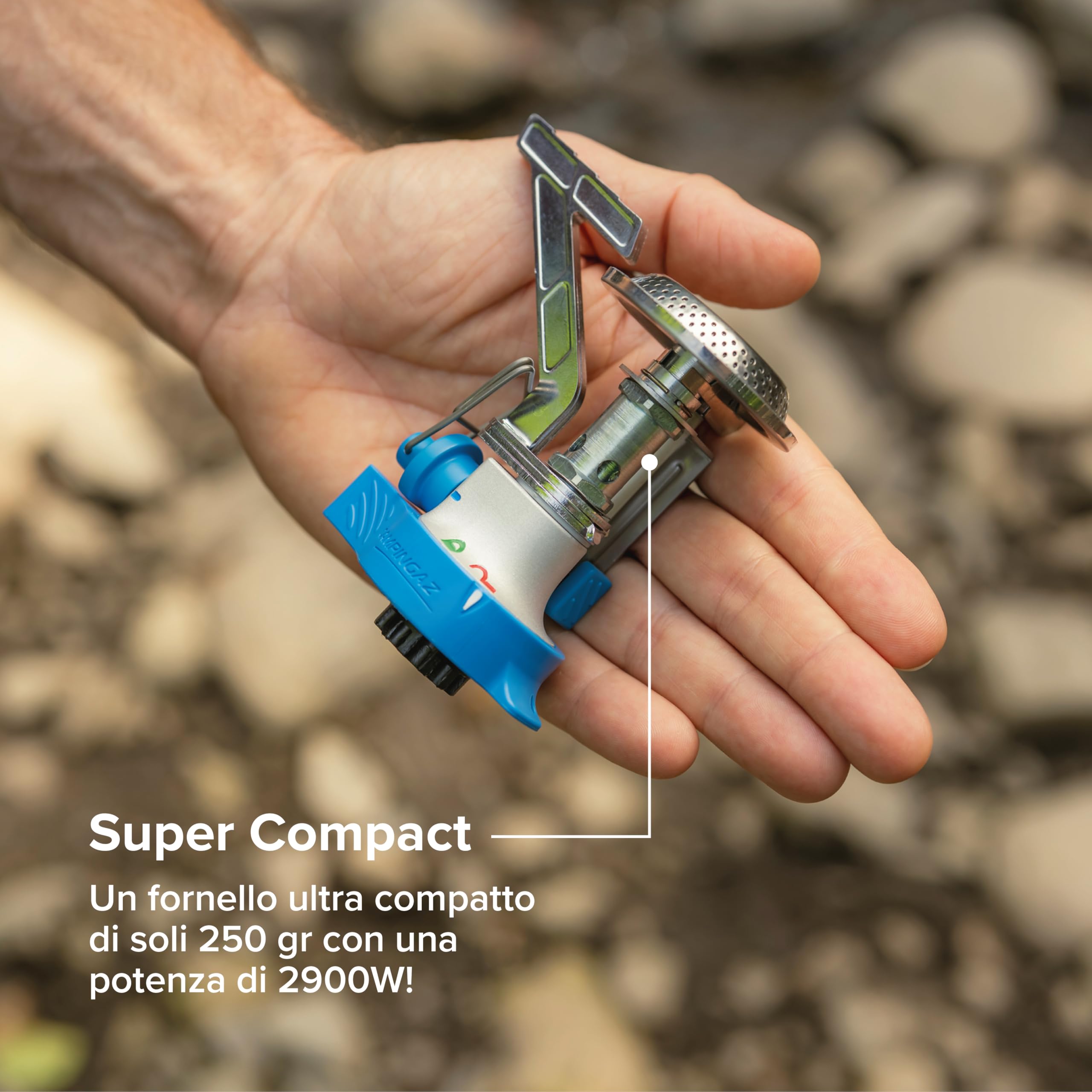Campingaz Fornello Twister Connect PZ Euro 1| con Attacco Easy Clic e Funzione Dual Lock | Fornello a Gas Leggero a 1 Fuoco | Bruciatore Singolo | 2900 W | per Campeggio, Festival ed Escursionismo