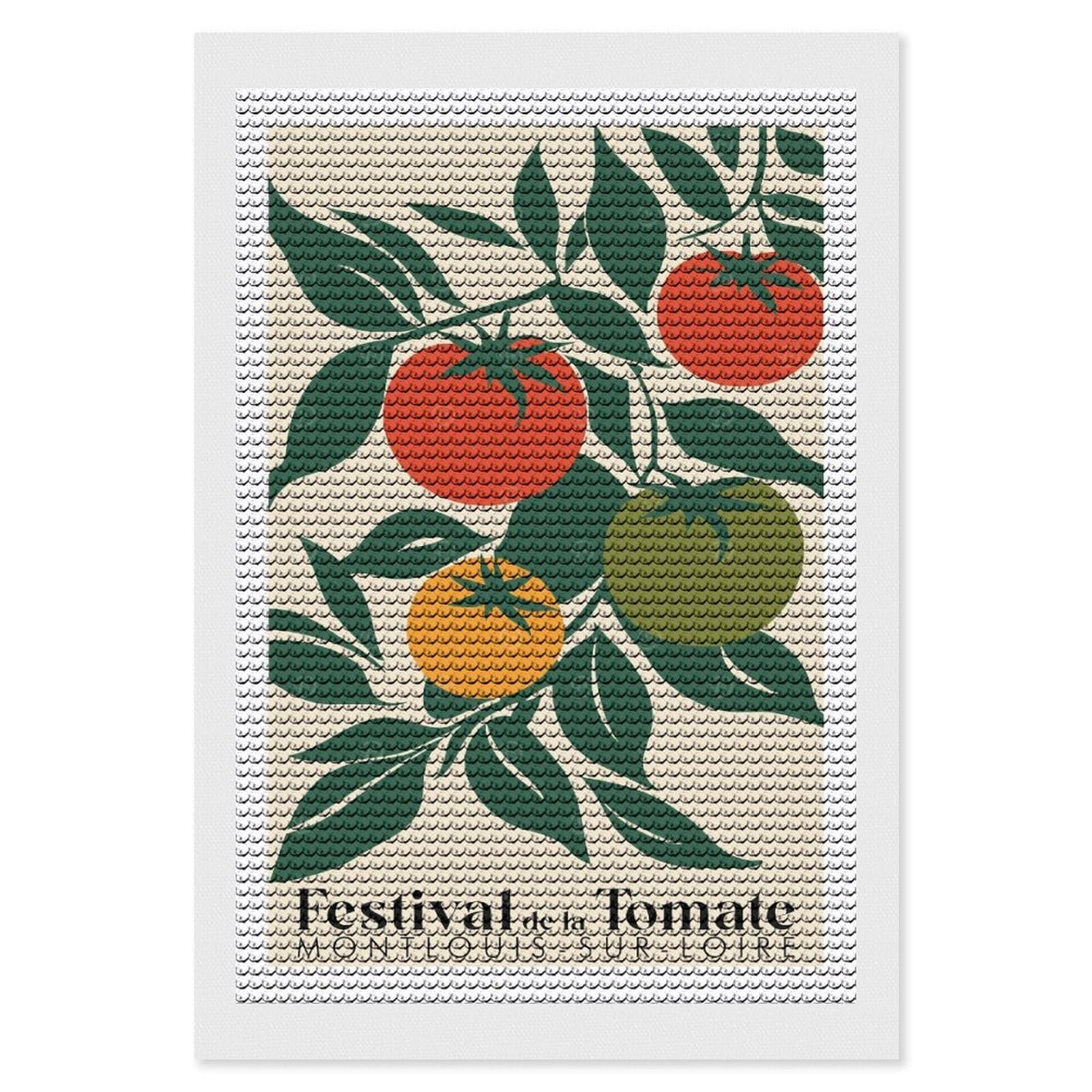 Junmoney Festival De La Tomate Diamond Painting Kit 8"x12", Festive Craft Gift, Bedroom Decor, Full Kit Included, Creative Gift Idea