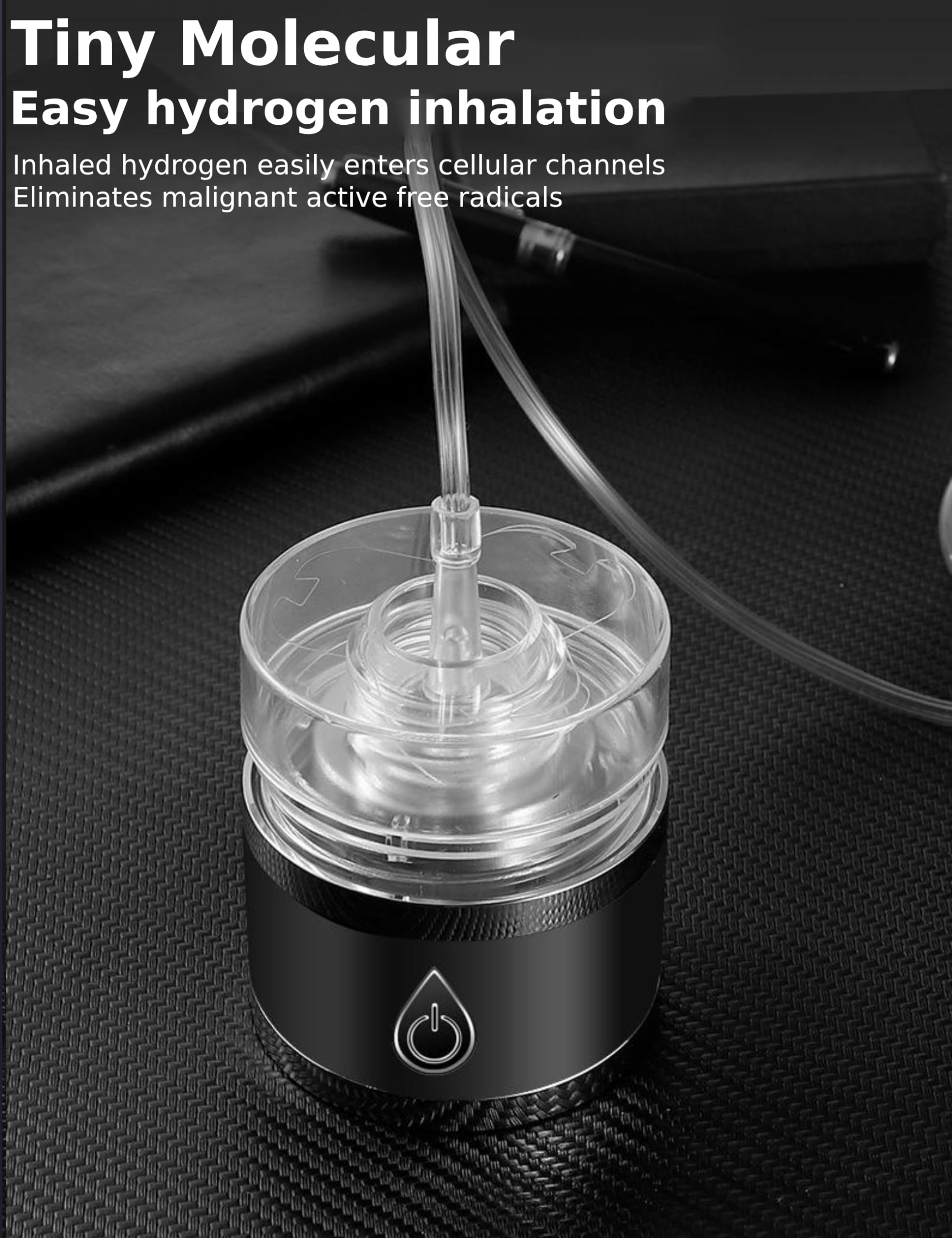 Botella de Agua de Hidrógeno Pro 3 en 1 y Base de Generador de Agua de Hidrógeno Portátil y Vaso Aislado - Tecnología PEM SPE de 420 Ml con Caja de Regalo de Cuero y Tubo de