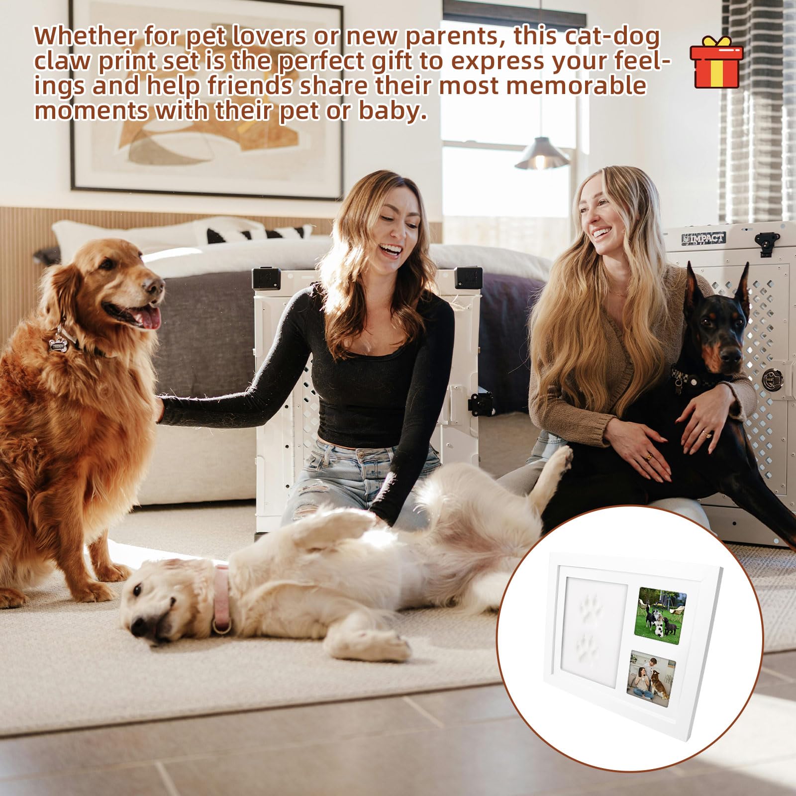 Kit Empreinte Chien Chat Tampon Empreinte Chien Cadre Souvenir Avec Empreinte en Argile Kit D’Empreinte Bébé Main et Pied Livré Avec Sceau,Bouteille Commémorative de Cheveux pour Nouveau-Né,Chien,Chat