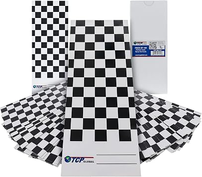 TCP Global Paint Color Matching Spray Out Cards Pack of 100 - Checkered Test Panels for Coating Coverage, Hiding Power, Sheen, Metallic Flow - Check Color Accuracy - Automotive, Bodyshop Spray Gun