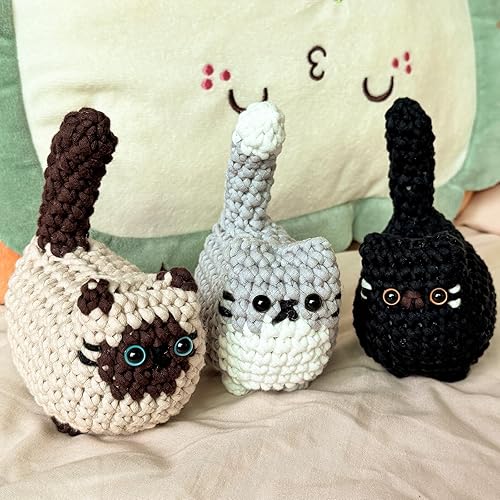 Miniatura 7 de Kit de ganchillo para principiantes, kit de ganchillo para principiantes, kit de ganchillo para adultos, Amigurumi Crochet Animals Cat Crafts Kit de