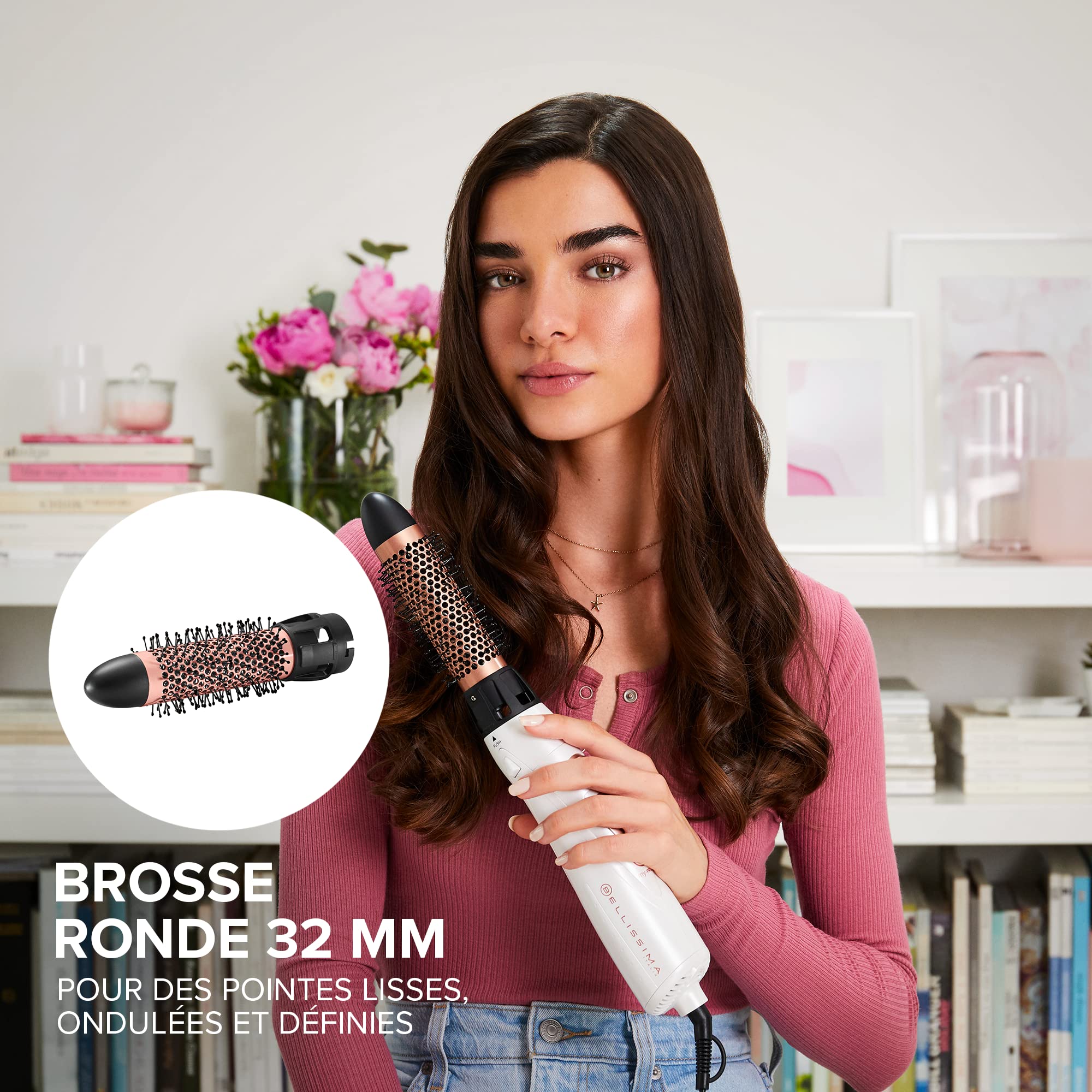 Bellissima Brosse Soufflante My Pro GH18 1100 - Brushing Professionnel avec Embouts en Céramique, Système Dry & Style 5 en 1-2 Combinaisons de Débit d'Air/Température, Position Air Froid Cool Fix