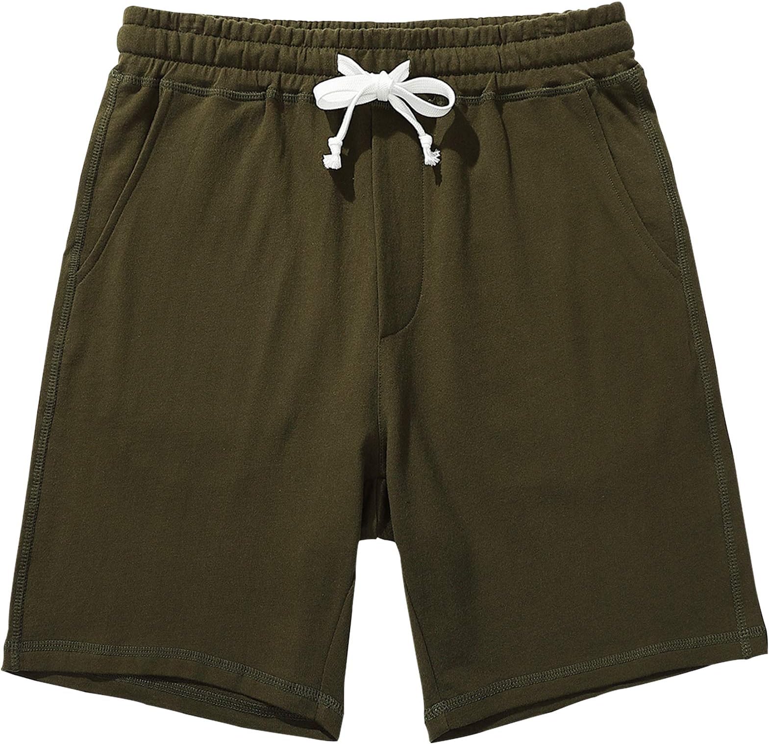 Men's Casual Shorts 8" Cotton Athletic Workout Shorts Lounge SweatShorts with Pockets