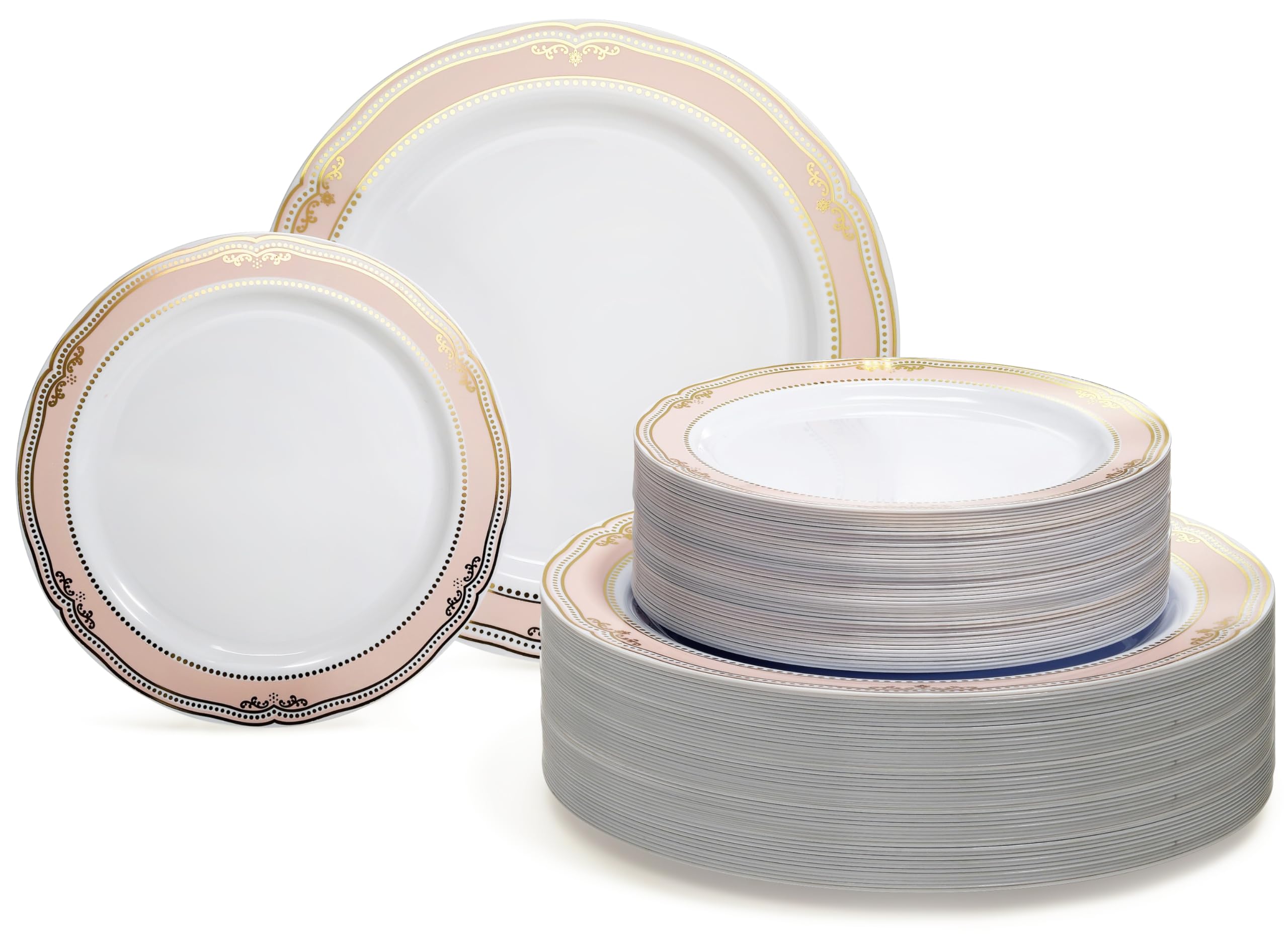 Blue & Gold Disposable Plates - 50 Piece Set -10