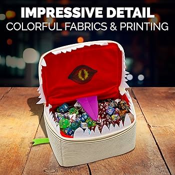 CASEMATIX Mimic Dice Chest And DND Dice Case With 7 Included RPG Dice