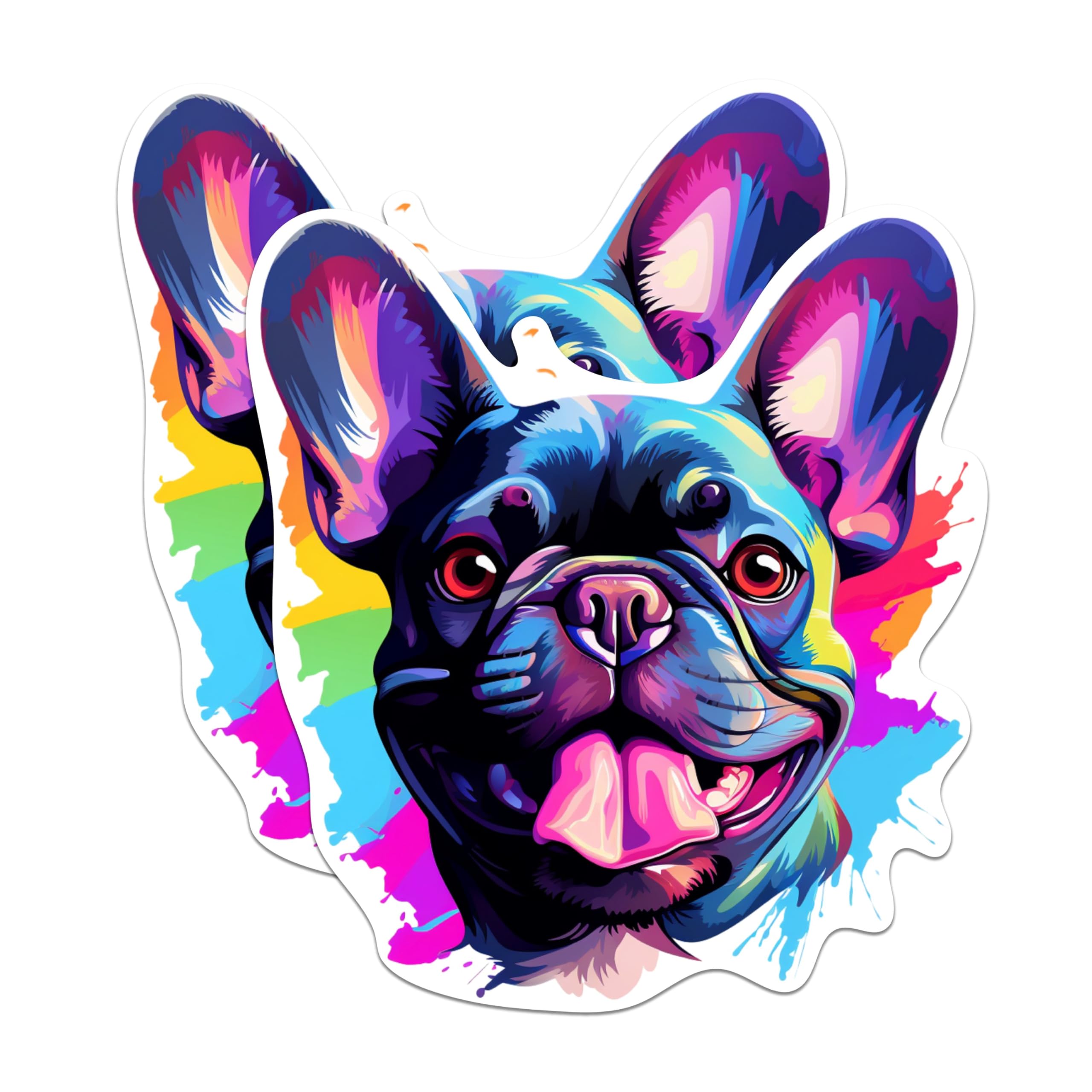 (2 Pack) French Bulldog Dog Breed Stickers - 5 Inches On Longest Side - Choose from Over 100 Dog Breeds - for Cars, Trucks, Skateboards, Laptops - Made in USA - BMCS1858