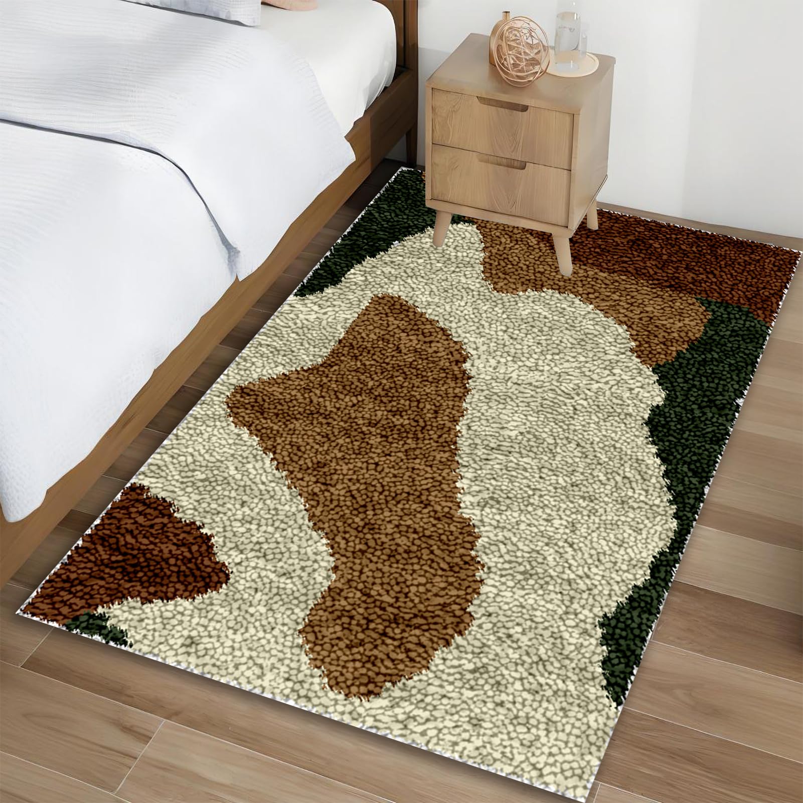 55 x 75 cm Zestaw dywaników szydełkowych Blokada Dywan Tworzenie dywanów Wiązany ścieg Haczyk Poduszka DIY Haczyk Szydełko dla dorosłych Zestawy do ręcznego szydełkowania Maty