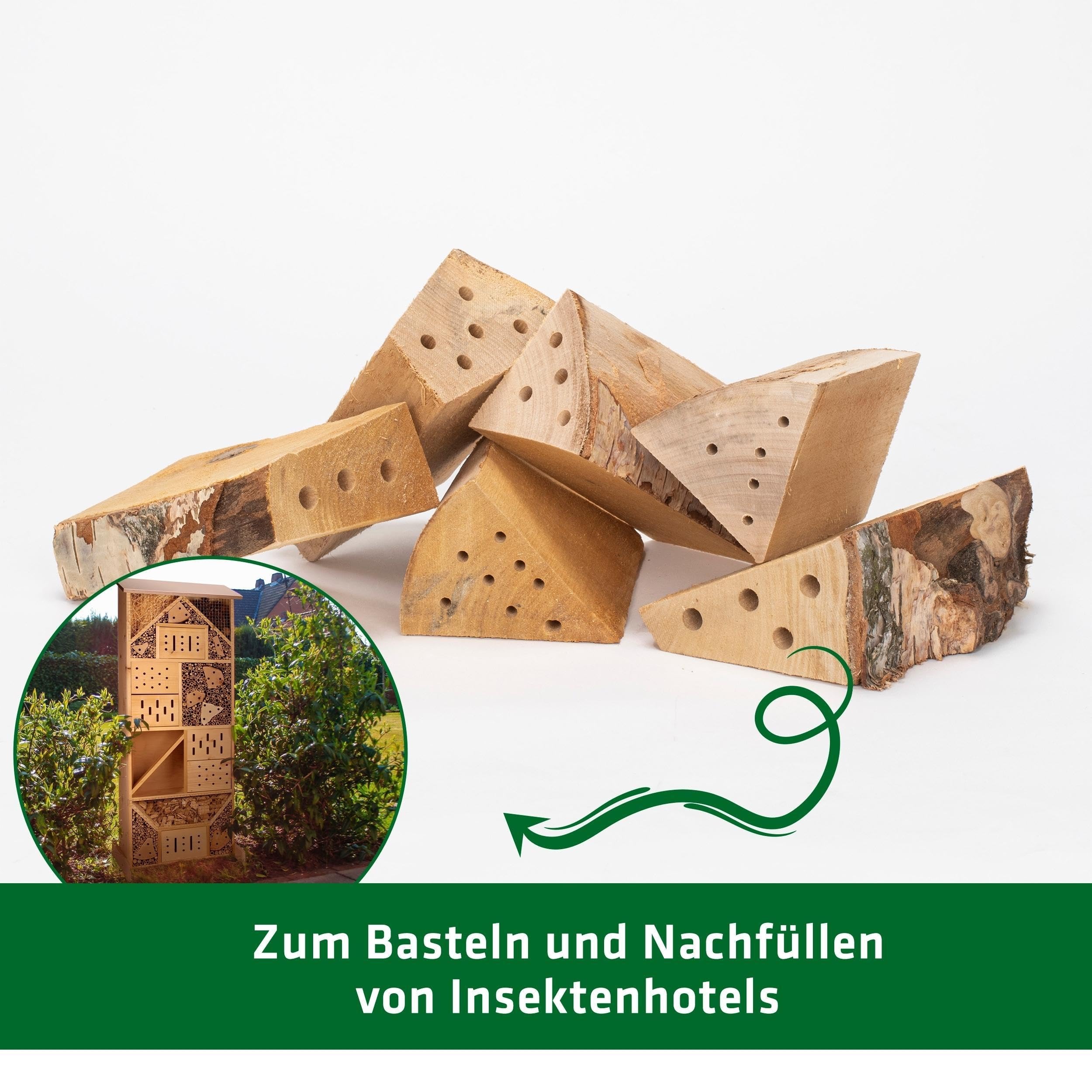 Hôtel à Insectes Recharge GARDIGO - 6 Bois Nidification Abeilles - Trous 4/6/8mm - Matériau Remplissage Gardigo Site Officiel