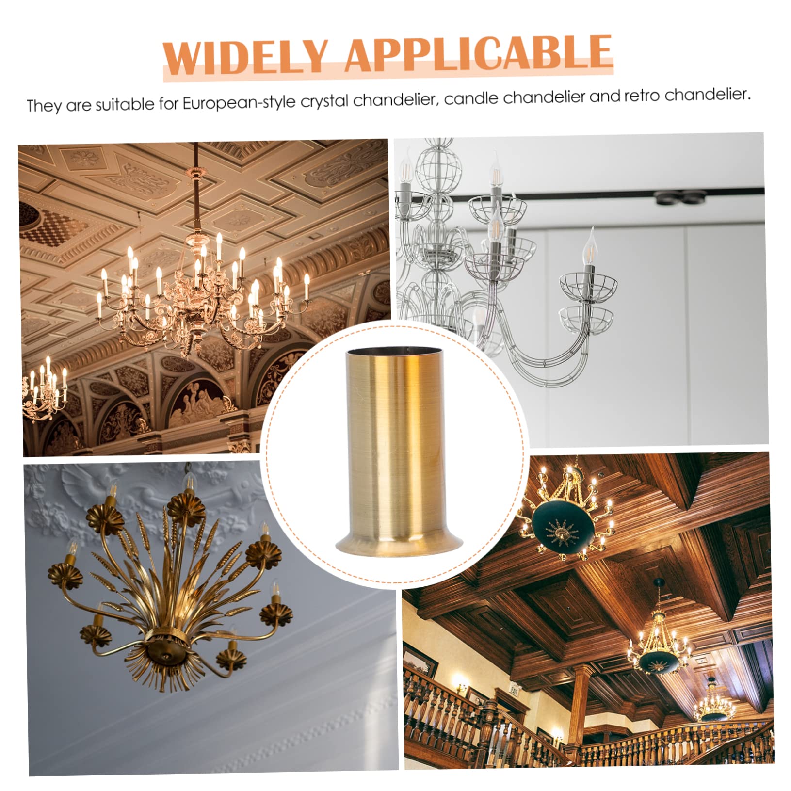 Gadpiparty 10kawałki Żyrandol z Żelaza Sztuk Tuleja Oprawki Świecy Osłona Podstawy Lampy Elegancki Design Do Dekoracji Wnętrz Złoty Antyczny