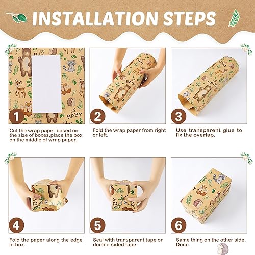 Vista 125 de WERNNSAI Rollos de papel de regalo de dinosaurios, 3 rollos de papel de regalo de dinosaurio rosa de 17 x 120 pulgadas, para bebés, niñas, Pink