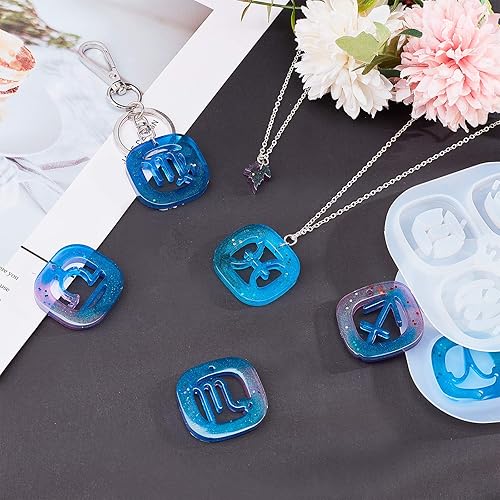 Miniatura 5 de arricraft 30 piezas de moldes y herramientas de fundición de resina de silicona de constelaciones de bricolaje, kits de moldes de resina de signo