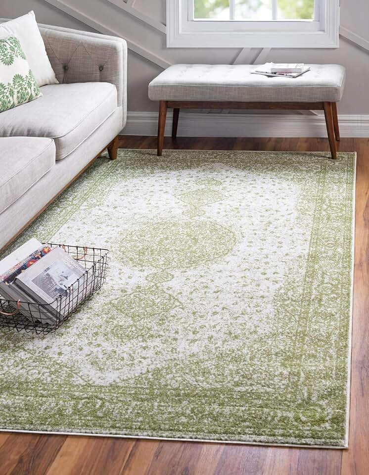olive green area rug