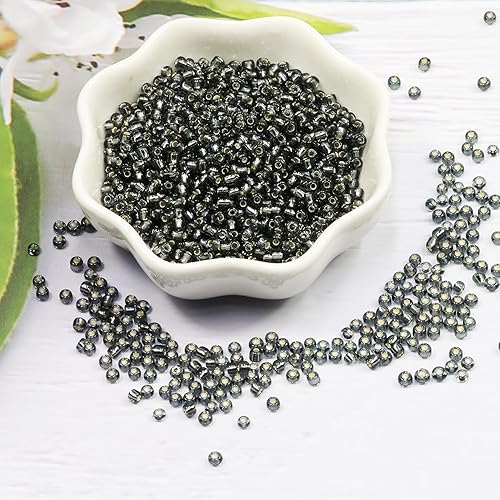 Vista 36 de Rojo transparente con cuentas forradas plateadas, tamaño 6/0, cuentas de semillas de vidrio para manualidades, 0.157 in para fabricación de joyas