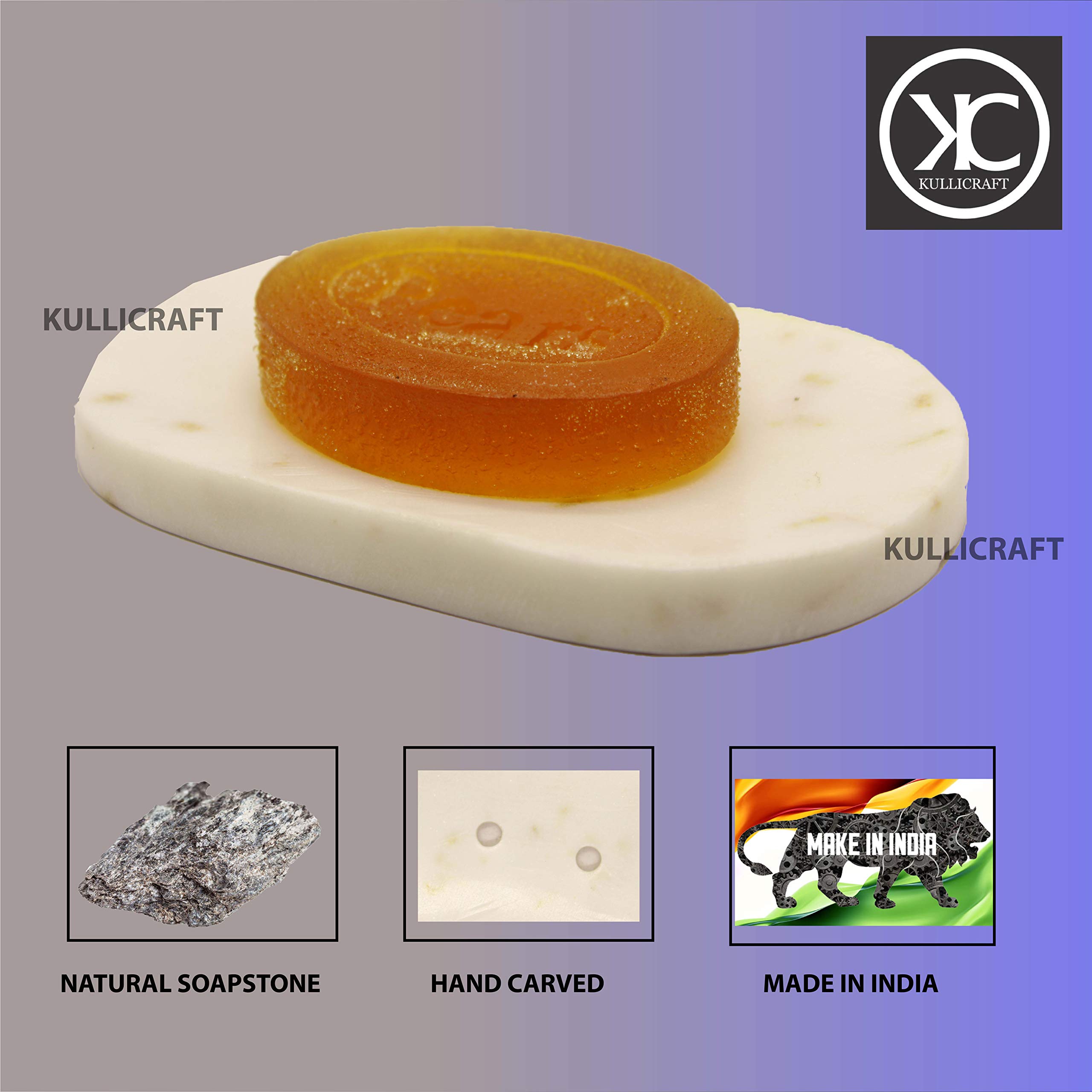 KC KULLICRAFT Natural Marble Soapstone Soap Dish Bath Accessories - Image 3 thumbnail