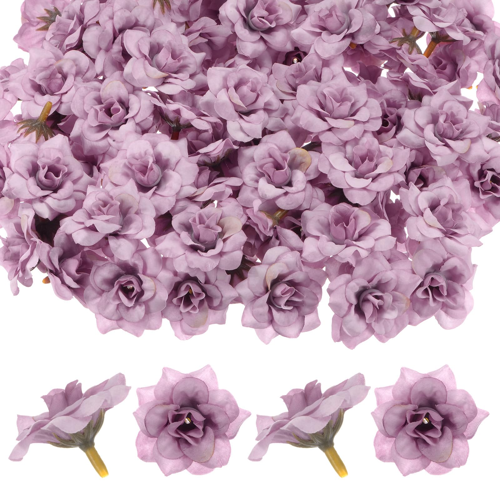 M METERXITY 50-Pack Artificial Roses Heads, Silk Faux Rose Head for Wedding/Bouquet/DIY Crafts/Party Decoration