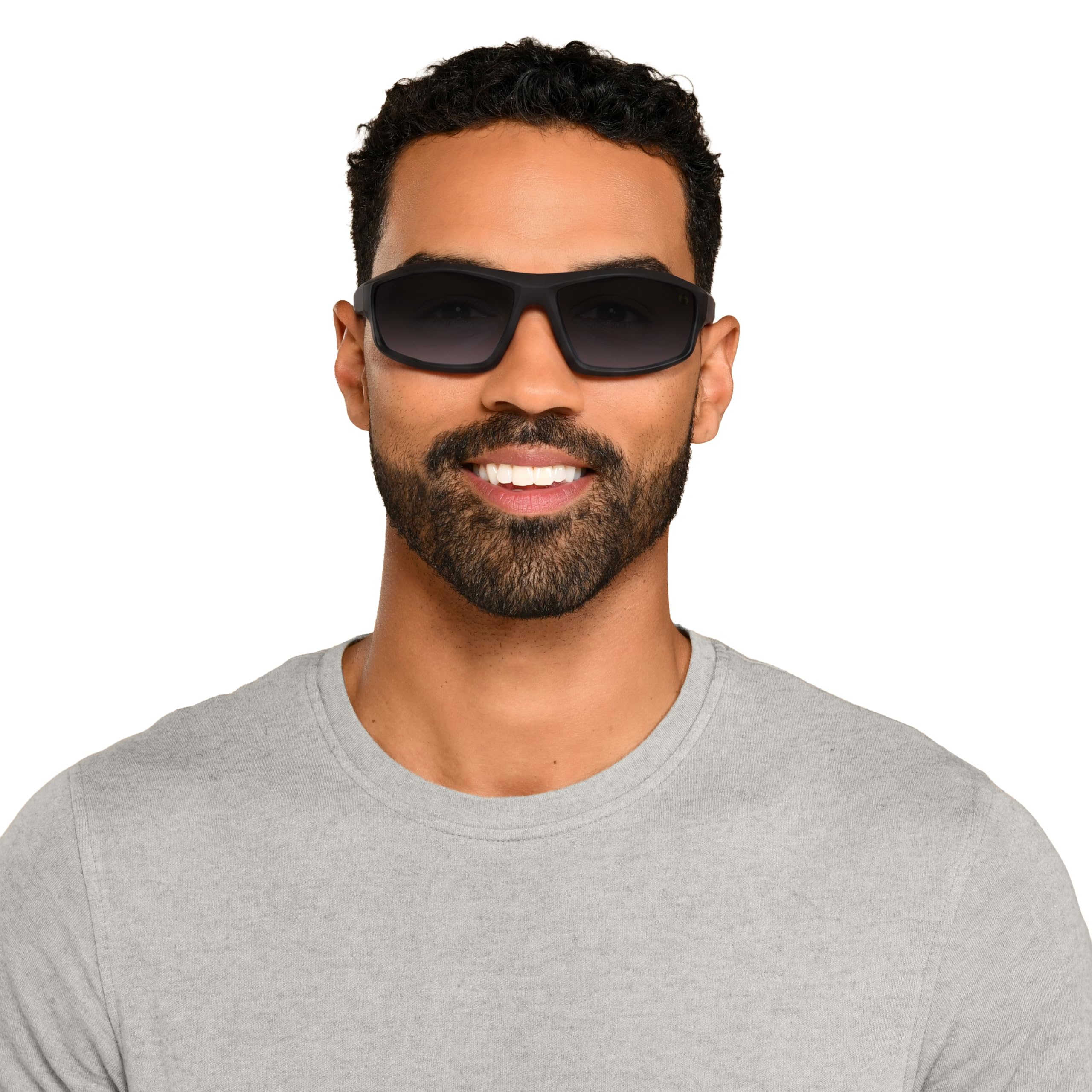 Ironman Dextro - Gafas de sol deportivas envolventes para hombre, color negro, 65 mm