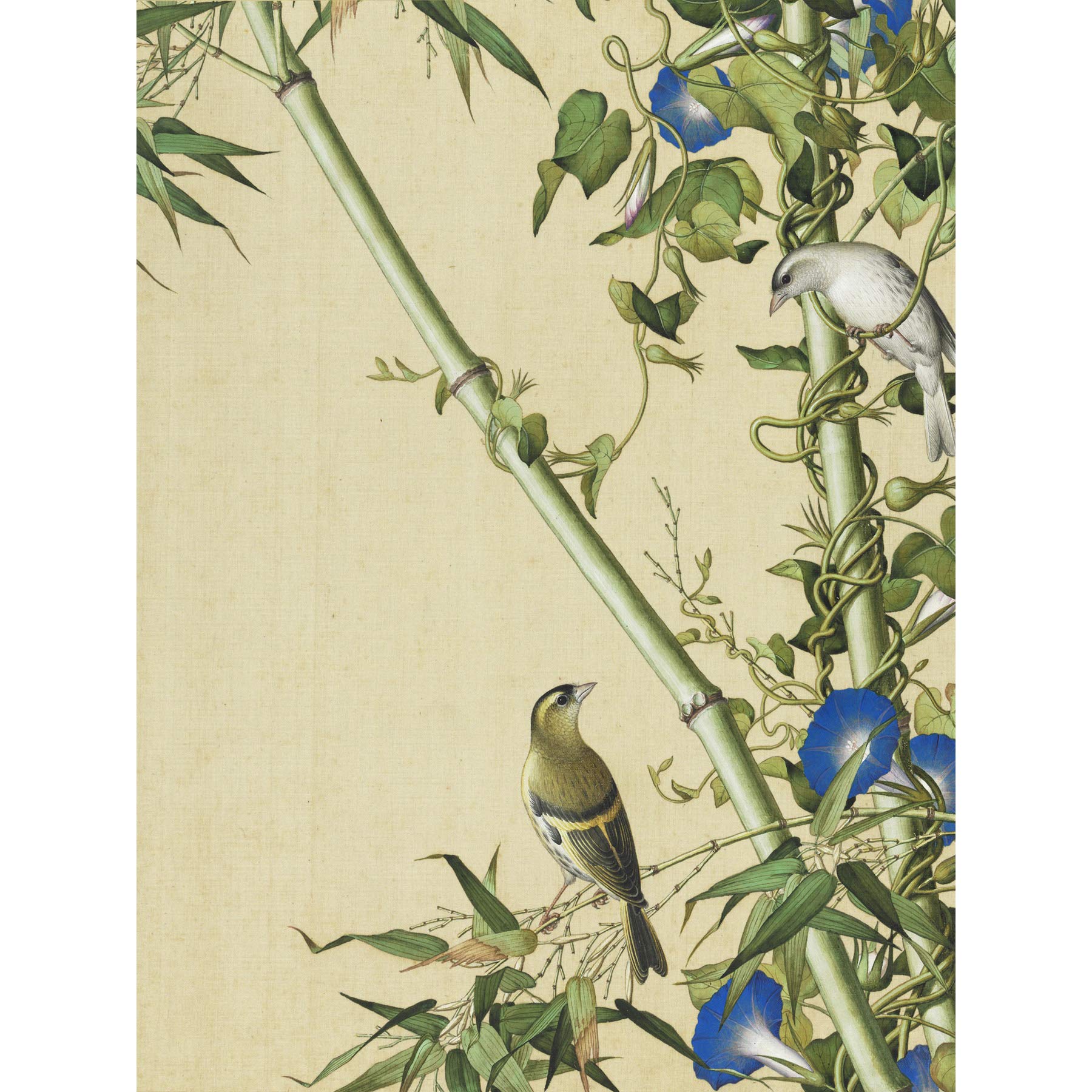 Castiglione Bamboo Tree Birds Painting Large Print Poster Wall Art Decor Picture